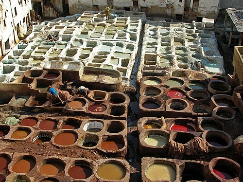 Les cuves de la tannerie de Fès